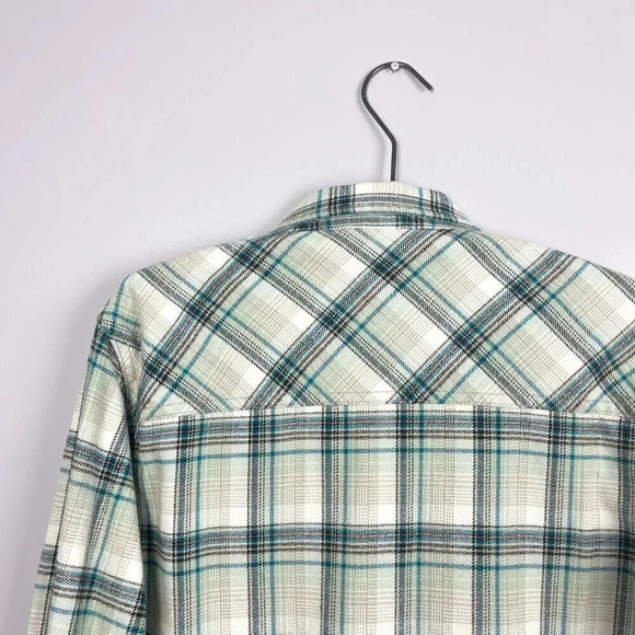 Aritzia Tna Womens XXS Oversized Shirt Jacket Button-Up Shacket Blue Plaid Fall - Picture 5 of 5